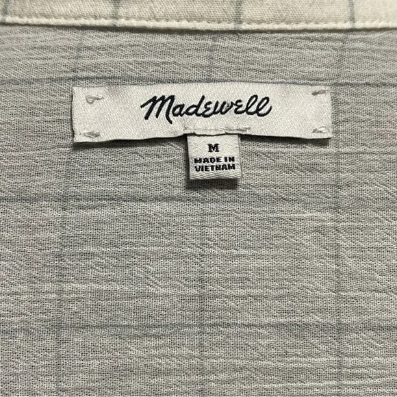 Madewell Light Spun Hilltop Cropped Fit Shirt in Windowpane Print MEDIUM - Picture 8 of 9